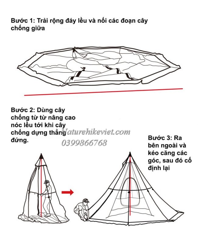 leu cam trai chong mua naturehike NH17T200-M-7