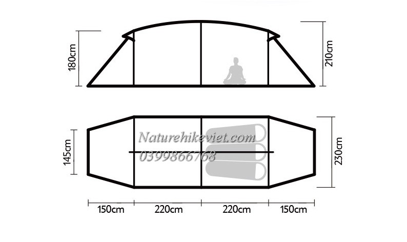 Lều Naturehike Glamping NH20ZP130