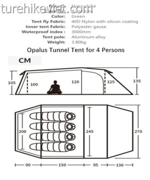 Lều cắm trại Naturehike 4-Season Opalus Tunnel